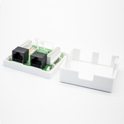 RJ45 Dual Port Desktop Network Interface 8P8C CAT5E Unshielded PCB Mount Network Connector