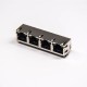 RJ45 Ethernet Connectors Modular Jack 1x4 with EMI Through Hole with LED RJ45 Ethernet Connectors Modular Jack 1x4 with EMI Through Hole with LED