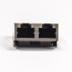 RJ45 Ethernet Jack 1x2 Dual Port 8P8C DIP Type 90 Degree without LED RJ45 Ethernet Jack 1x2 Dual Port 8P8C DIP Type 90 Degree without LED