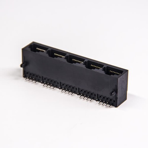 RJ45 Ethernet Ports 1x5 Right Angled 10P8C Unshielded Jack Through Hole without LED RJ45 Ethernet Ports 1x5 Right Angled 10P8C Unshielded Jack Through Hole without LED