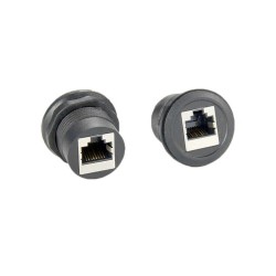 RJ45 Ethernet Receptacle Jack Panel Mount Connector for Front Installation