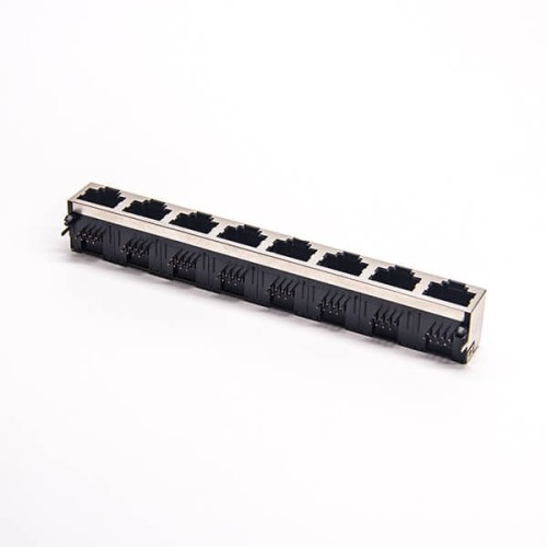 RJ45 Ethernet Socket 8 Port without LED Angled Coupler DIP Type RJ45 Ethernet Socket 8 Port without LED Angled Coupler DIP Type