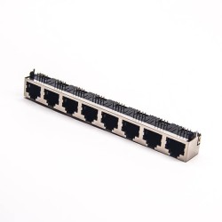 RJ45 Ethernet Socket 8 Port without LED Angled Coupler DIP Type