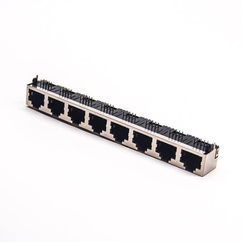 RJ45 Ethernet Socket 8 Port without LED Angled Coupler DIP Type RJ45 Ethernet Socket 8 Port without LED Angled Coupler DIP Type