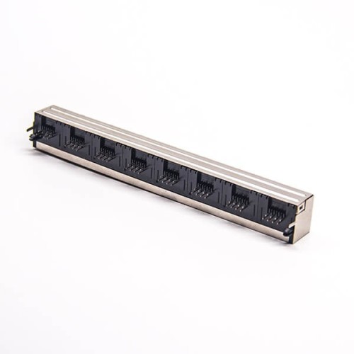 RJ45 Ethernet Socket 8 Port without LED Angled Coupler DIP Type RJ45 Ethernet Socket 8 Port without LED Angled Coupler DIP Type