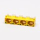 RJ45 Female 4 Port 90 Degree Connector 4 Port 8P Yellow Unshield With LED RJ45 Female 4 Port 90 Degree Connector 4 Port 8P Yellow Unshield With LED