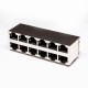 RJ45 Female Connector 2*6 Double Row 12 Port with Shield and Without LED RJ45 Female Connector 2*6 Double Row 12 Port with Shield and Without LED