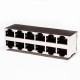 RJ45 Female Connector 2*6 Double Row 12 Port with Shield and Without LED RJ45 Female Connector 2*6 Double Row 12 Port with Shield and Without LED