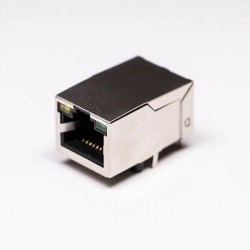 RJ45 Female Connectors 8P8C 180 Degree with LED and Shield