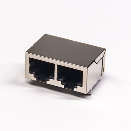 RJ45 Female Connectors Dual Port 10P8C Right Angled DIP Type PCB Mount RJ45 Female Connectors Dual Port 10P8C Right Angled DIP Type PCB Mount