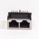 RJ45 Female Connectors Dual Port 10P8C Right Angled DIP Type PCB Mount RJ45 Female Connectors Dual Port 10P8C Right Angled DIP Type PCB Mount