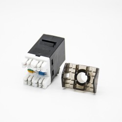 RJ45 Female Jack Single Port CAT6 Unshielded 8P8C PCB Mount Network Module With Dust Cover
