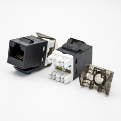 RJ45 Female Jack Single Port CAT6 Unshielded 8P8C PCB Mount Network Module With Dust Cover