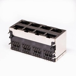 RJ45 Female PCB Connector 2*4 8 Port RJ45 Double Row with Shield and Without LED 20pcs