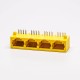 RJ45 Female Plug 90 Degree Connector 4 Port 8P Yellow Unshield Without LED RJ45 Female Plug 90 Degree Connector 4 Port 8P Yellow Unshield Without LED