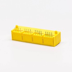 RJ45 Female Plug 90 Degree Connector 4 Port 8P Yellow Unshield Without LED