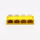 RJ45 Female Plug 90 Degree Connector 4 Port 8P Yellow Unshield Without LED RJ45 Female Plug 90 Degree Connector 4 Port 8P Yellow Unshield Without LED