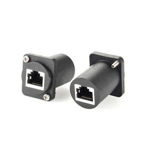 RJ45 Female Socket Flange Panel Mount Connector RJ45 Female Socket Flange Panel Mount Connector