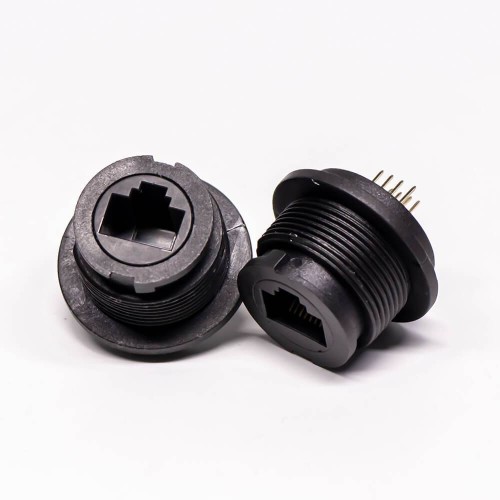 rj45 IP67 Waterproof Connector Straight PCB Mount Front Mount Through Hole rj45 IP67 Waterproof Connector Straight PCB Mount Front Mount Through Hole