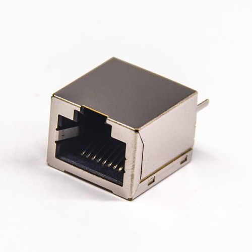 RJ45 Jack 180 Degree Shielded Ethernet Connector without LED Single Port RJ45 Jack 180 Degree Shielded Ethernet Connector without LED Single Port