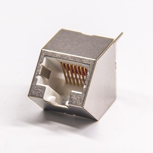 RJ45 Jack 45 Degree Modualr Connector Through Hole Gray Plastic Shielded Single Port RJ45 Jack 45 Degree Modualr Connector Through Hole Gray Plastic Shielded Single Port