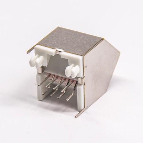 RJ45 Jack 45 Degree Modualr Connector Through Hole Gray Plastic Shielded Single Port RJ45 Jack 45 Degree Modualr Connector Through Hole Gray Plastic Shielded Single Port
