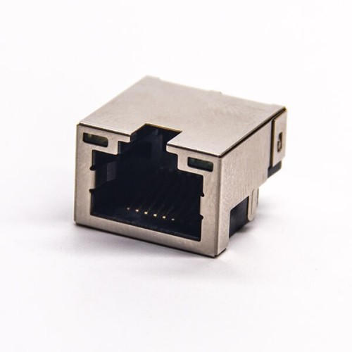 RJ45 Jack Offset SMT PCB Mount Right Angled with LED Shielded Connector RJ45 Jack Offset SMT PCB Mount Right Angled with LED Shielded Connector