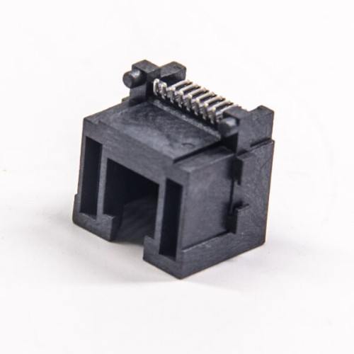 RJ45 Jack Plastic SMT Straight Black unshieled Modular Connector RJ45 Jack Plastic SMT Straight Black unshieled Modular Connector