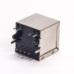 RJ45 Jack with LED 180 Degree Through Hole PCB Mount Network Modular Connrctor