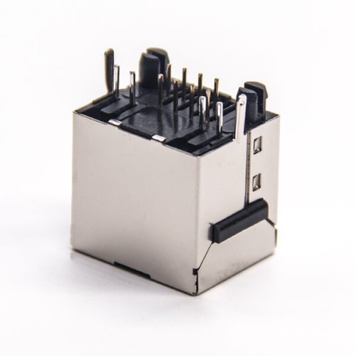 RJ45 LED Indicators Shielded Jack Straight with LED Through Hole for PCB Mount RJ45 LED Indicators Shielded Jack Straight with LED Through Hole for PCB Mount