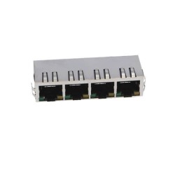 RJ45 Metal Connector Socket 8P THT Shielded Isolation Transformer With LED
