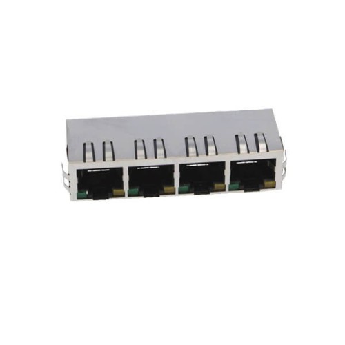RJ45 Metal Connector Socket 8P THT Shielded Isolation Transformer With LED RJ45 Metal Connector Socket 8P THT Shielded Isolation Transformer With LED