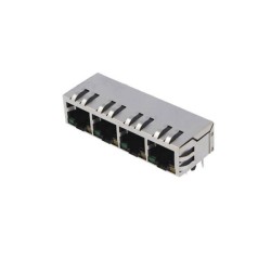 RJ45 Metal Connector Socket 8P THT Shielded Isolation Transformer With LED