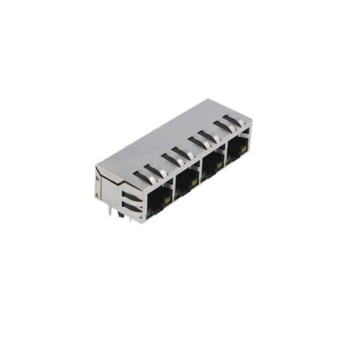 RJ45 Metal Connector Socket 8P THT Shielded Isolation Transformer With LED RJ45 Metal Connector Socket 8P THT Shielded Isolation Transformer With LED