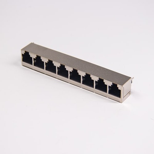 RJ45 Metal Shielded Socket Vertical 1x8 Muti-port Through Hole PCB Mount RJ45 Metal Shielded Socket Vertical 1x8 Muti-port Through Hole PCB Mount