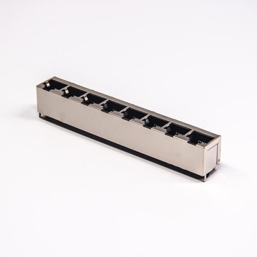 RJ45 Metal Shielded Socket Vertical 1x8 Muti-port Through Hole PCB Mount RJ45 Metal Shielded Socket Vertical 1x8 Muti-port Through Hole PCB Mount