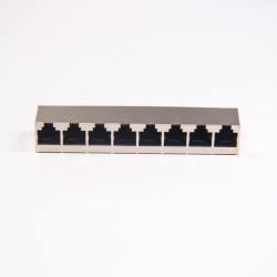 RJ45 Metal Shielded Socket Vertical 1x8 Muti-port Through Hole PCB Mount