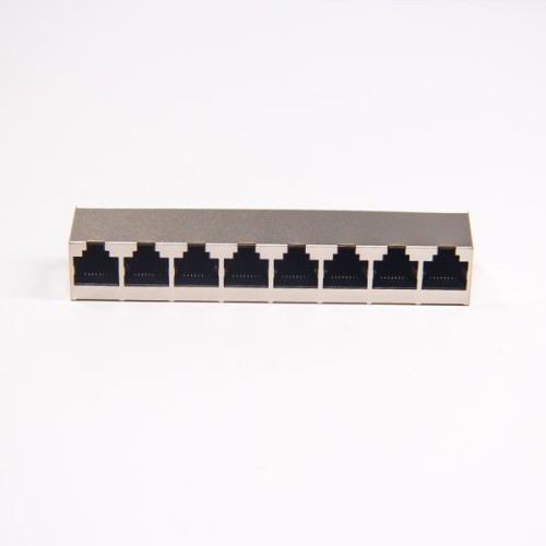 RJ45 Metal Shielded Socket Vertical 1x8 Muti-port Through Hole PCB Mount RJ45 Metal Shielded Socket Vertical 1x8 Muti-port Through Hole PCB Mount