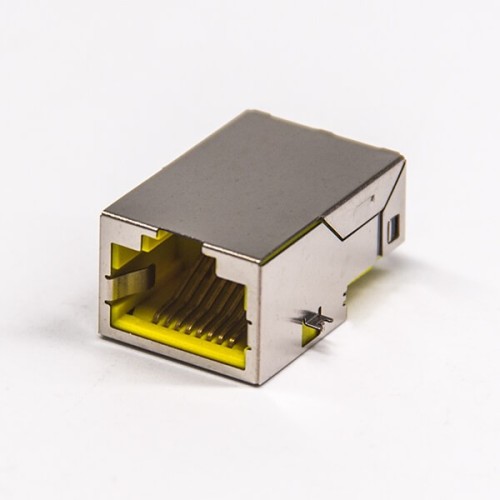 RJ45 Modular Connector Right Angled Single Port 8P8C Offest SMT Type Shielded Jack RJ45 Modular Connector Right Angled Single Port 8P8C Offest SMT Type Shielded Jack