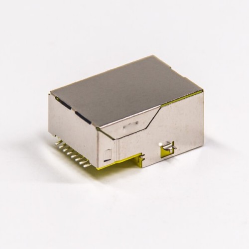 RJ45 Modular Connector Right Angled Single Port 8P8C Offest SMT Type Shielded Jack RJ45 Modular Connector Right Angled Single Port 8P8C Offest SMT Type Shielded Jack