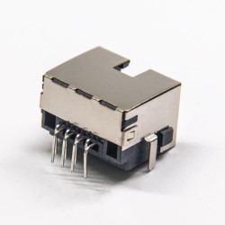 RJ45 Modular Jacks Shielded SMT Type Angled Through Hole without Filtered
