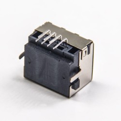 RJ45 Modular Jacks Shielded SMT Type Angled Through Hole without Filtered