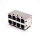 RJ45 Multi Connector 8 Port Shielded Jack Right Angled with EMI Through Hole RJ45 Multi Connector 8 Port Shielded Jack Right Angled with EMI Through Hole