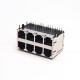 RJ45 Multi Connector 8 Port Shielded Jack Right Angled with EMI Through Hole RJ45 Multi Connector 8 Port Shielded Jack Right Angled with EMI Through Hole