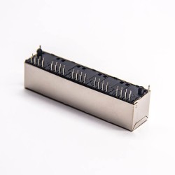 RJ45 Multiple 1*5 Port 180 Degree Shielded Jack DIP Type for PCB Mount 20pcs