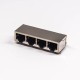 RJ45 Multiple Port Connectors 1x4 Shielded Jack Network Through Hole RJ45 Multiple Port Connectors 1x4 Shielded Jack Network Through Hole