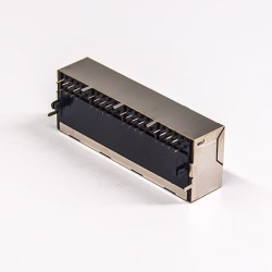 RJ45 Multiple Port Connectors 1x4 Shielded Jack Network Through Hole