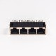 RJ45 Multiple Port Connectors 1x4 Shielded Jack Network Through Hole RJ45 Multiple Port Connectors 1x4 Shielded Jack Network Through Hole
