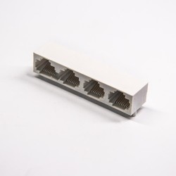 RJ45 Multiport Coupler 8p8c Right Angled Plastic PCB Mount