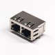 RJ45 Multiport Jack with EMI and leds 1×2 Right Angled 8p8c RJ45 Multiport Jack with EMI and leds 1×2 Right Angled 8p8c